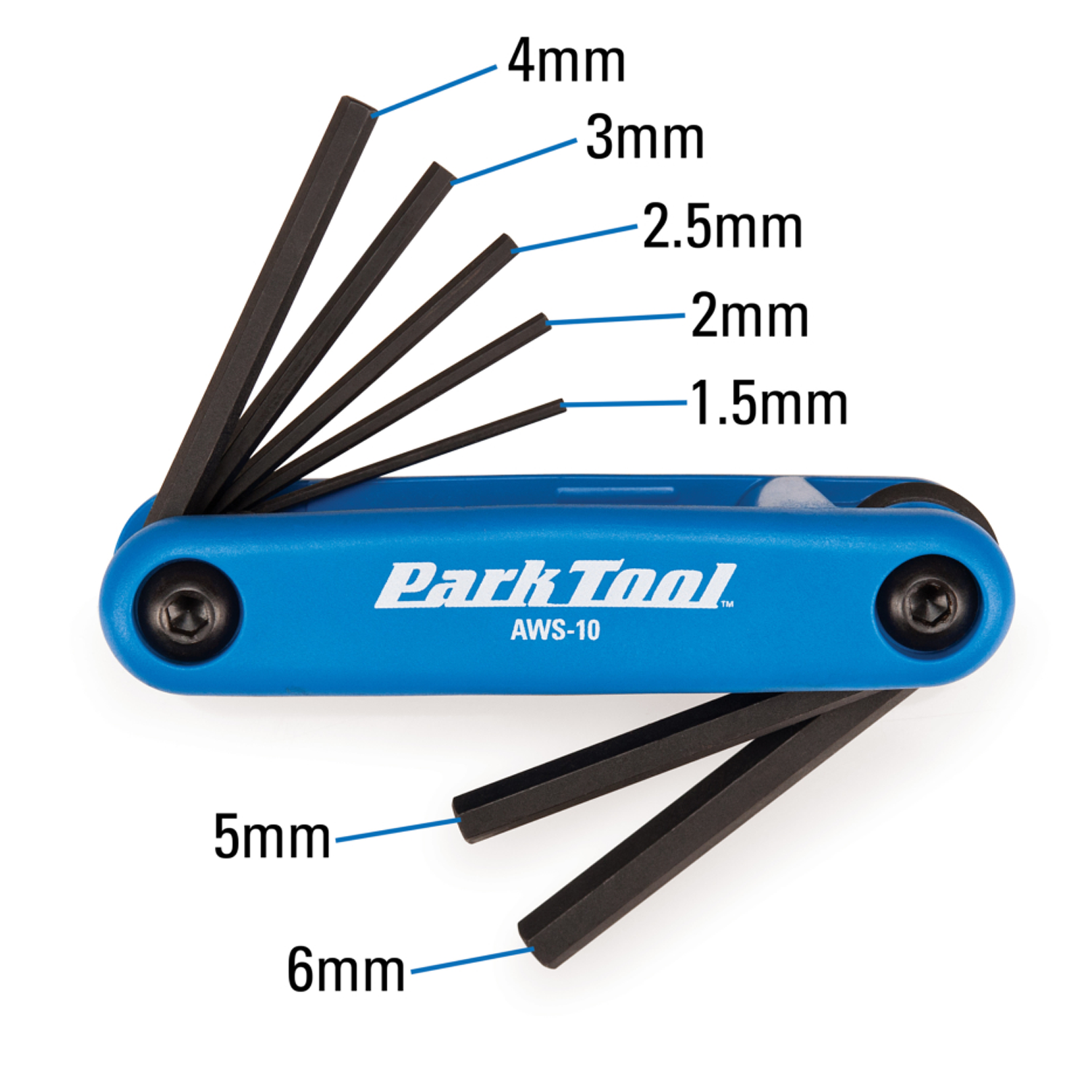 AWS-10-3 JUEGO DE LLAVES ALLEN HEXAGONALES PLEGABLES 1.5 - 6mm PARK TOOL